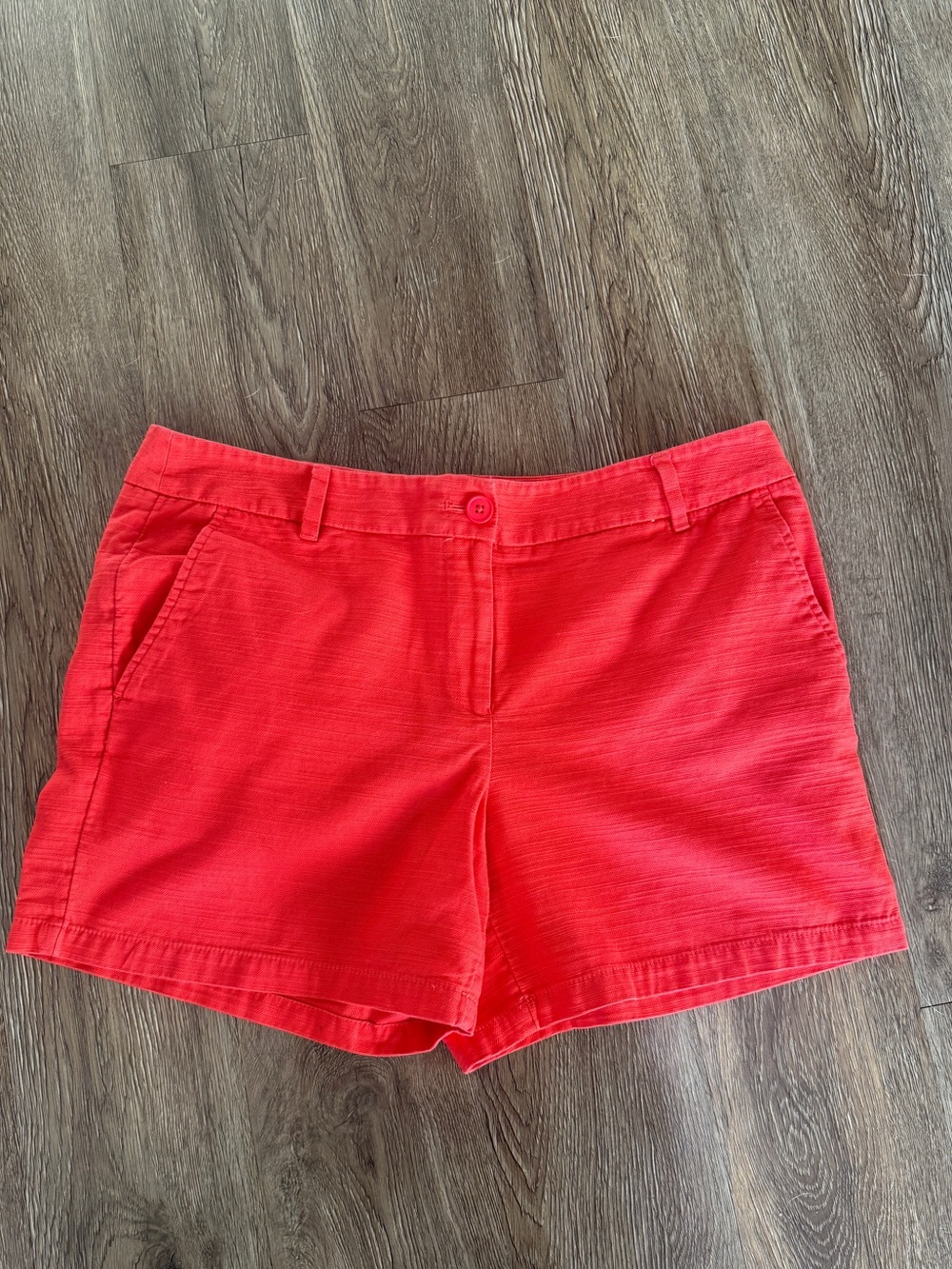 Loft Outlet Coral Red Textured Shorts